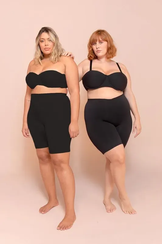 Kit 2 Bermudas Anti Atrito Plus Size Preto-G