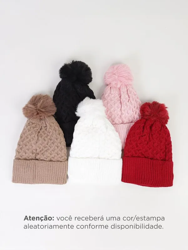 Gorro Com Pompom Feminino SORTIDO