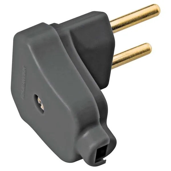 Plugue Macho 2P Redonda 10A Corpo Triangular Preto - Tramontina