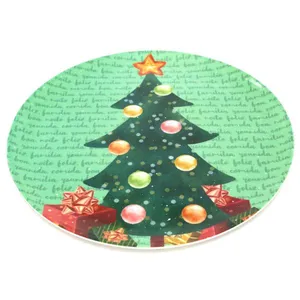 Prato de Natal para Bolo Tamanho P com Espátula Cazza Verde