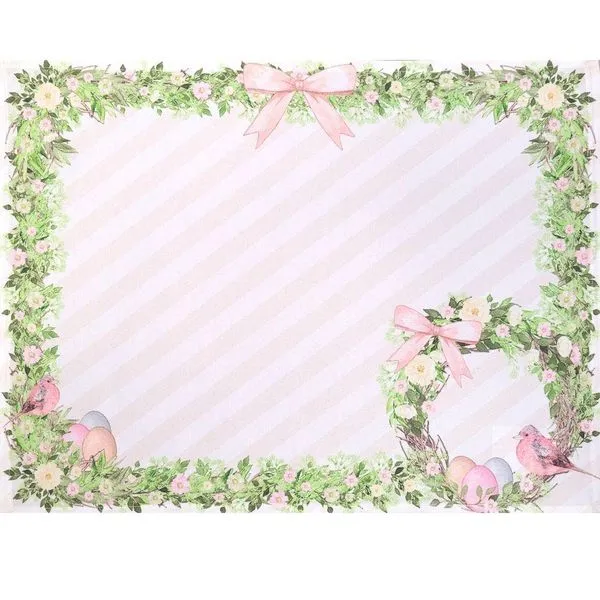 Kit 4 Jogos Americanos Páscoa Floral Vintage Pássaros 43cmx34cm rossa