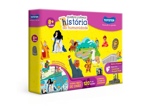 Quebra Cabeça Grandão História Da Humanidade 120 Peças Toyster 002915