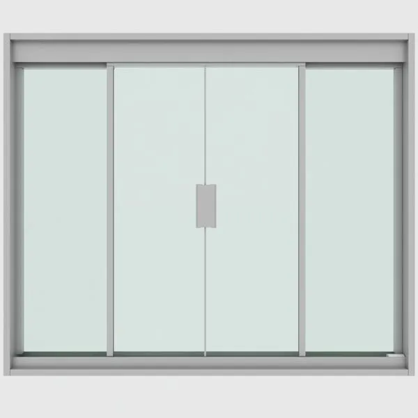 Janela De Correr Blinglass Alumínio Vidro Verde 1200x1000mm 4 Folhas (MP)