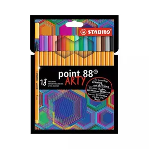 Caneta Hidrográfica Stabilo Fine Point Arty 0.4mm com 18 Cores Vibrantes