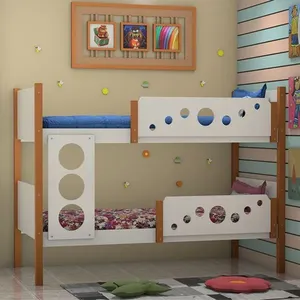 Beliche Infantil Solteiro Star com Design Funcional MDF Branco com Mel Divaloto Móveis Beliche Infantil Solteiro Star Design Funcional MDF Branco com Mel Divaloto Móveis
