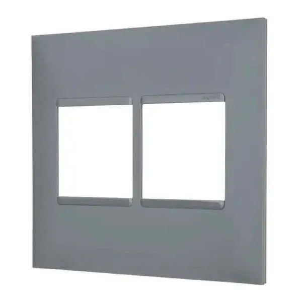 Placa 4x4" Legrand Pial Plus+ 2 Seções + 2 Seções Adjacentes Cinza 618512CZ (MP)