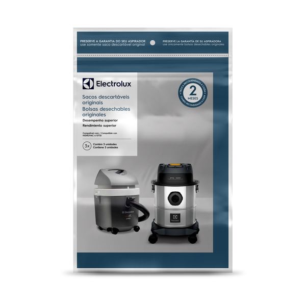 Kit 3 Sacos de Aspirador de Pó Modelos HIDROVAC e GT12i (CSEHV) Não se aplica