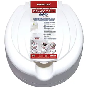Assento Sanitário Soft Mebuki Oval Elevado 7.5cm com Tampa - unidade