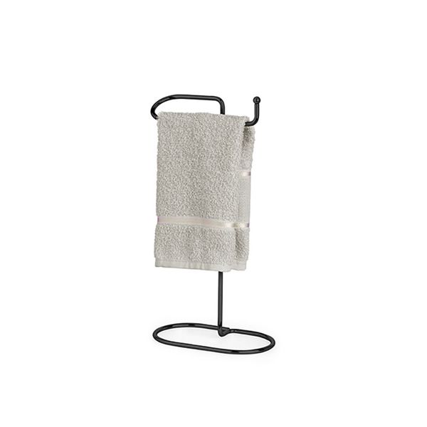 Porta Toalha Preto Toalheiro de Mesa em Aço Black
