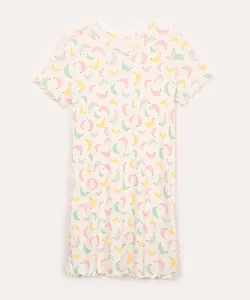 camisola infantil de viscose bananinhas off white 6