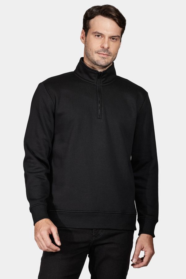 Moletom de Malha 1/2 Zíper Preto - M