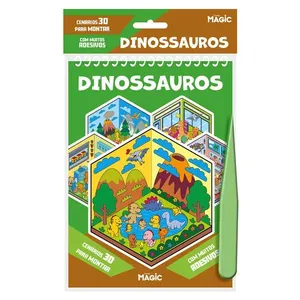 Livro Cenário 3D Dinossauros Com Adesivos 22482 - Ciranda
