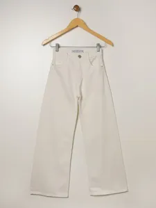 Calça Jeans Wide Leg Juvenil Para Menina - OFF WHITE 10