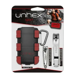 Estojo + Cortador de Unhas Unhex Sport Preto e Vermelho