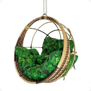Cadeira Suspensa Balanço Ninho Ômega Jardim Gourmet Alumínio Teto Cappuccino G1