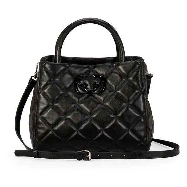 Bolsa Tote Matelassê Couro Preta