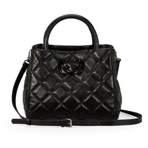 Bolsa Tote Matelassê Couro Preta