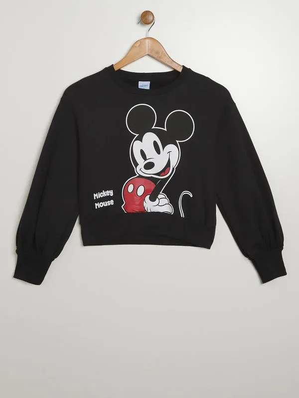 Moletom Mickey Mouse Juvenil Para Menina - PRETO 12