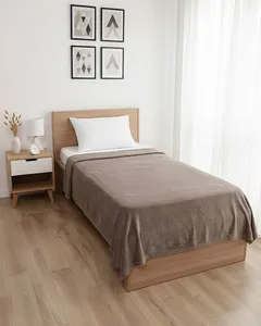 Manta Solteiro Fleece UltraSoft Arte & Cazza Bege UN