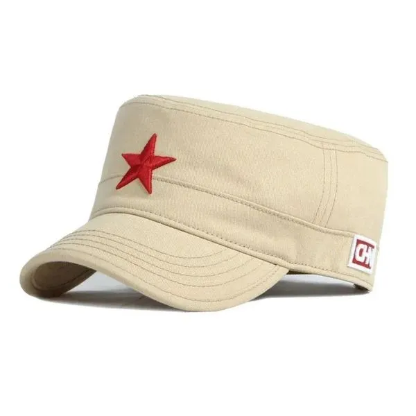 Boné Exército Liso De Beisebol Estrela Vermelha, Primavera Branco