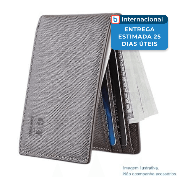 Carteira Gostwo Bifold Couro Cinza A-MBI