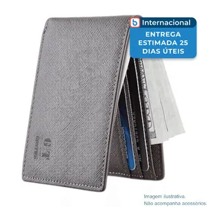Carteira Gostwo Bifold Couro Cinza A-MBI