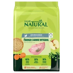 Ração Guabi Natural Gatos Sênior Castrados Frango e Arroz Integral 1,5 kg