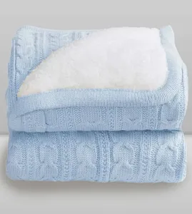 Cobertor Sherpa com Lã 75x100cm Azul