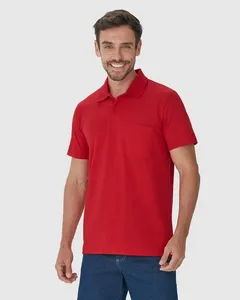 Camisa Polo Básica Masculina Gola Esporte Em Algodão Vermelho - P
