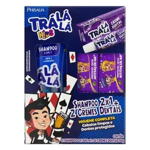 Kit Tra Lá Lá Kids Meninos Shampoo 2 em 1 480ml + 2 Cremes Dentais 50g Kit Tra La La Meninos Sh 2X1 480Ml+2 Cr Dentais 50G