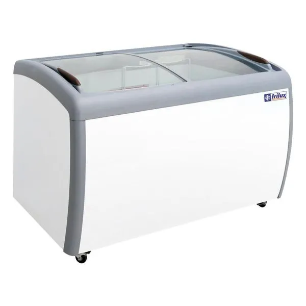 Freezer Horizontal Frilux Rf-107-C 360L Vidro Curvo Branco com Faixa de Temperatura +5°C a -23°C 220V Freezer Horizontal Frilux RF-107-C 360 Litros Vidro Curvo Branco 220V