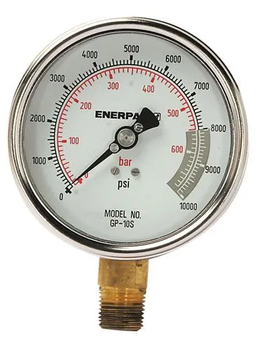Manômetro Reto 10.000lbf/pol² 700bar 1/2"NPTF c/Glicerina G4039L ENERPAC