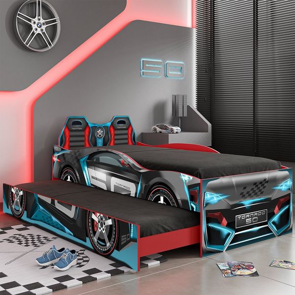 Bicama Infantil Carro Tornado Fun Vermelho