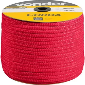 Corda Multifilamento Trançada 10mm x 190m Vermelha - VONDER