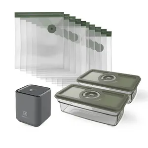 Conjunto Seladora Portátil com 10 Sacos e 02 Potes Herméticos para Fechamento a Vácuo Kit Bomba a Vácuo Portátil com Fechamento a Vácuo + Sacos para Fechamento a Vácuo 10 Unidades Electrolux