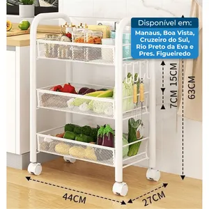 Carrinho Tao Para Cozinha Multicamadas Doméstico Branco T-BI