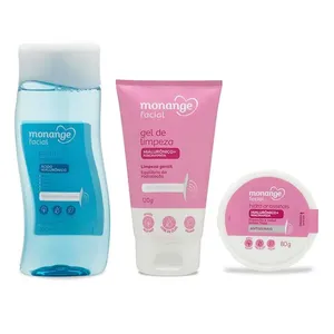 Kit Monange Facial Anti-ressecamento e Antissinais Gel de limpeza 120ml + Hidratante 80g + Água Micelar 200ml