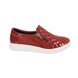 Tênis Feminino Slipe On Matelassê Verniz Quiz Bordô - 38
