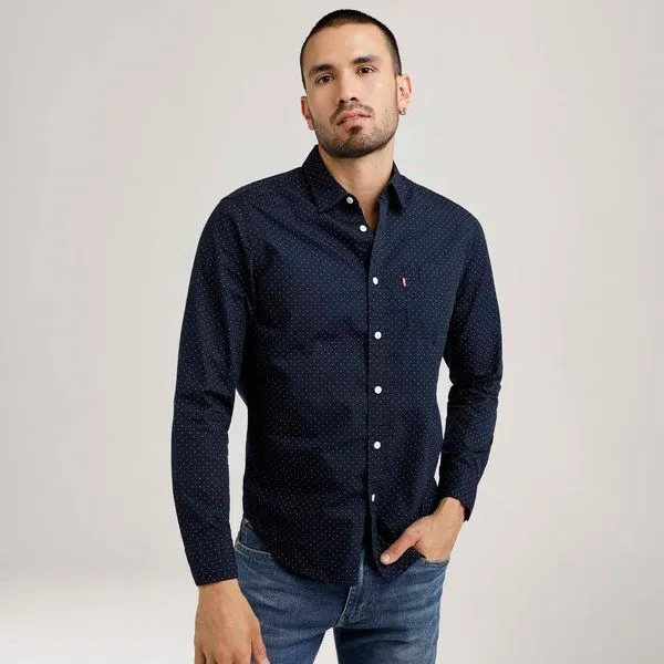 Camisa Levi's® Classic Standard Manga Longa Azul - XL USA | GG BR
