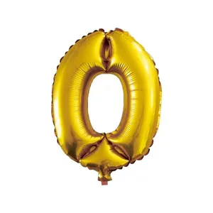 Balão Número 0 Zero 16 Polegadas Dourado - Brdecor