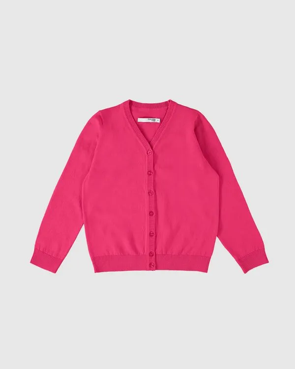 Cardigan Infantil Unissex Decote V Em Tricô Malwee Kids Rosa - 16
