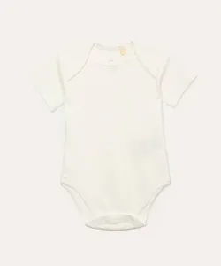 body infantil de algodão off white 12-18