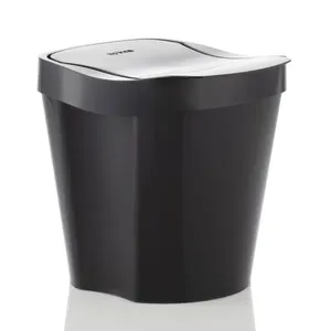 Lixeira de Pia Com Tampa Plástico Preto 3l 76212 - Top Line