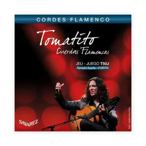 Encordoamento para Violão Tomatito T50J Tensão Alta Flamenco Nylon Cristal e Baixos Prata Savarez Encordoamento Violão Tomatito T50J Tensão Alta Flamenco Nylon Cristal Savarez