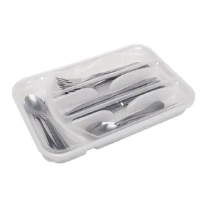 Porta Talher Organizador de Gaveta Jaguar Plástico com Tampa Branco