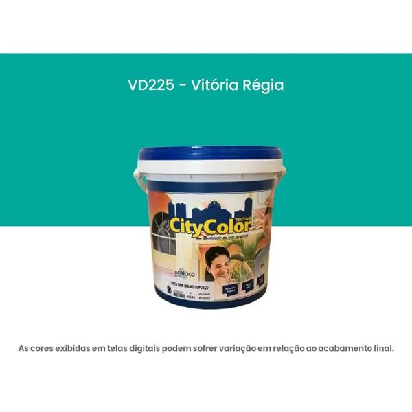Tinta Acrílica Citycolor Premium Semibrilho Vitória Régia 3,6 Litros 063VD225 (MP)