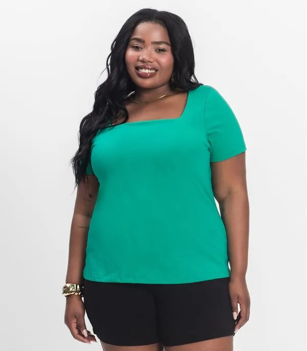 Blusa Feminina Plus Size Secret Glam Verde Plus G1