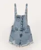 jardineira jeans juvenil destroyed azul médio 16