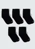 Kit Com 5 Pares De Meia Infantil Unissex Cano Médio - Preto P