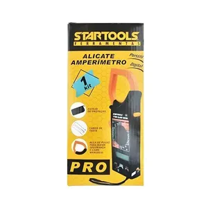 Alicate Amperímetro Digital Portátil para Medição de Tensão Corrente e Resistência Preto Startools Alicate Amperímetro Digital Portátil para Medição Elétrica com Tela de Fácil Leitura Preto Startools